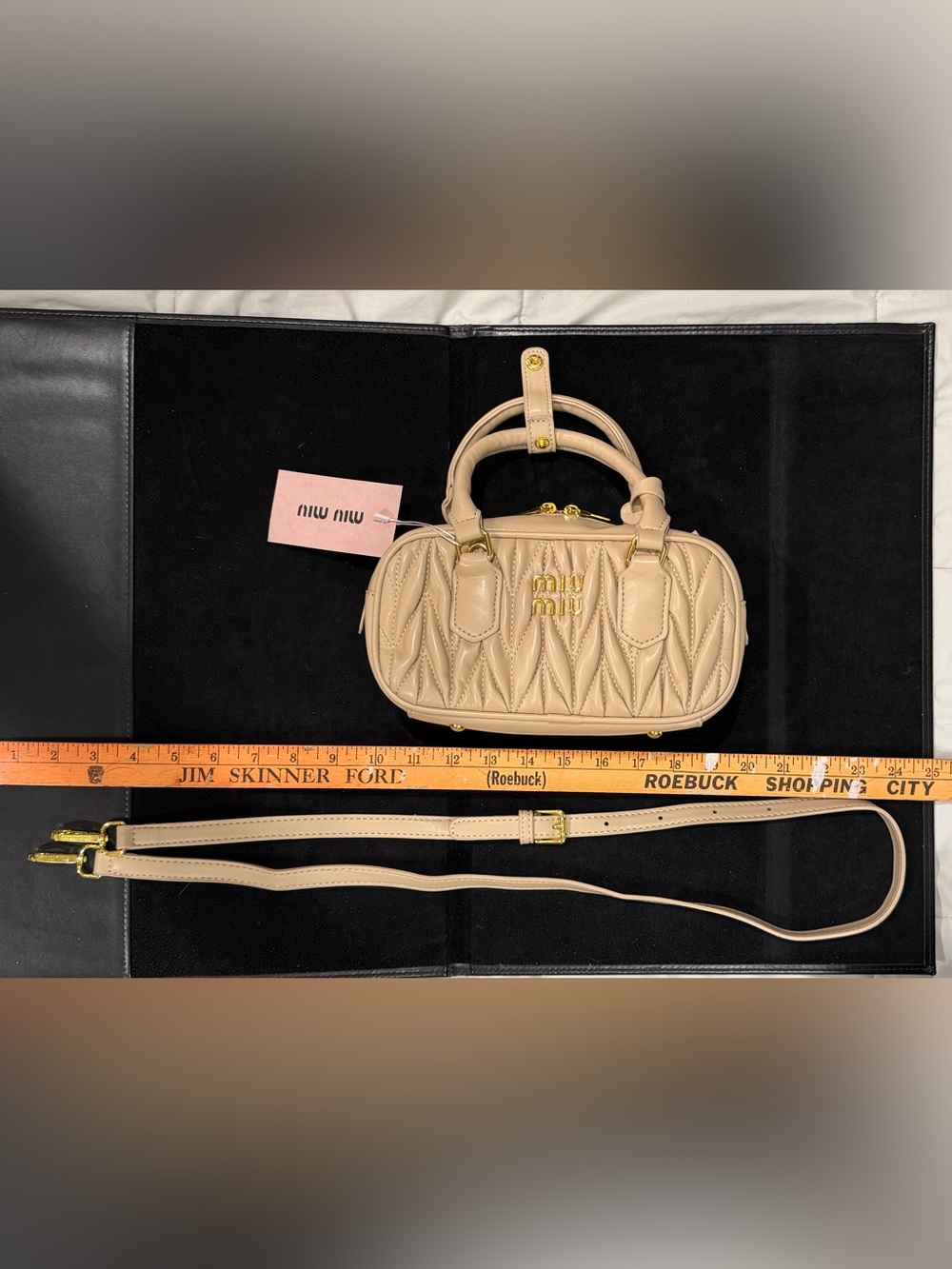 Miu Miu Arcadie Matelassé Top-Handle Bag with cross body strap